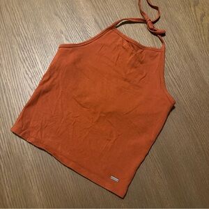 Hollister Rust Halter Crop Tank with Built in Cami